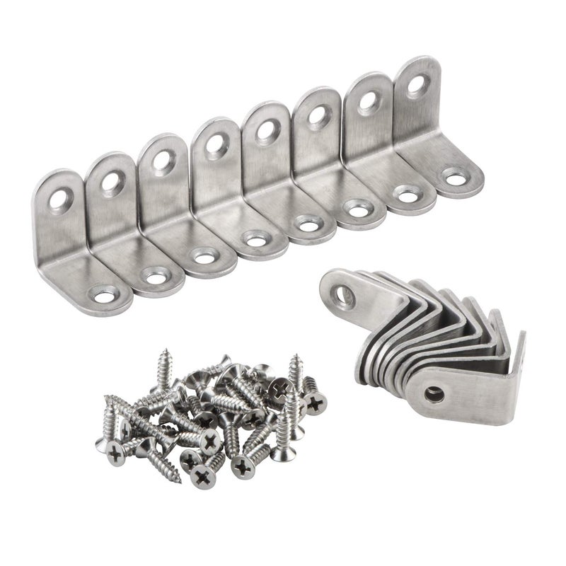 YMAISS 16 Packs L Bracket 30 x 30mm Corner Braces,YMAISS Stainless Steel Joint Right Angle Shelf Support Bracket with Screws - Image 1
